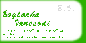 boglarka vancsodi business card